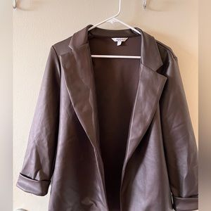 Faux Leather Blazer